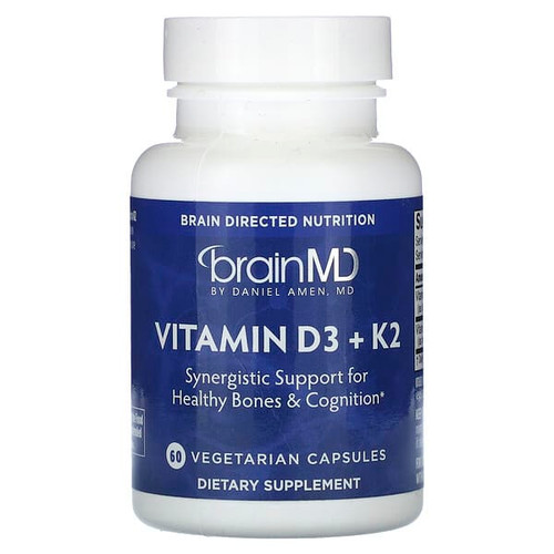 <img alt="BrainMD, Vitamin D3 + K2, 60 Vegetarian Capsules" title="BrainMD, Vitamin D3 + K2, 60 Vegetarian Capsules,857568003611"