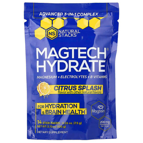 <img alt="Natural Stacks, MagTech Hydrate, Citrus Splash, 14 Stick Packs, 0.26 oz (7.5 g) Each" title="Natural Stacks, MagTech Hydrate, Citrus Splash, 14 Stick Packs, 0.26 oz (7.5 g) Each,850038130923"