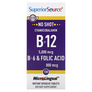 <img alt="Superior Source, B-12, B-6 & Folic Acid, 100 MicroLingual Instant Dissolve Tablets" title="Superior Source, B-12, B-6 & Folic Acid, 100 MicroLingual Instant Dissolve Tablets,076635907809"