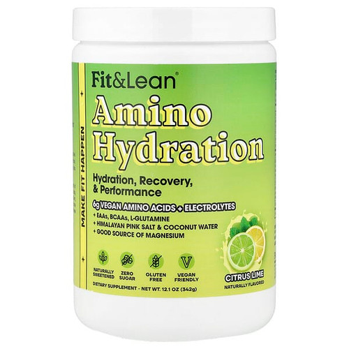 <img alt="Fit & Lean, Amino Hydration, Citrus Lime, 12.1 oc (342 g)" title="Fit & Lean, Amino Hydration, Citrus Lime, 12.1 oc (342 g),666222010342"