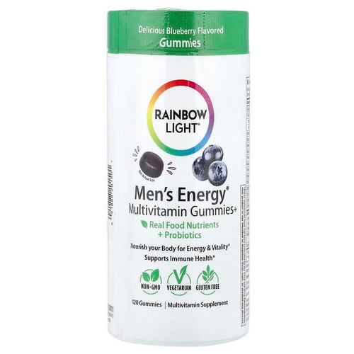 <img alt="Rainbow Light, Mens Energy Multivitamin Gummies, Delicious Blueberry, 120 Gummies" title="Rainbow Light, Mens Energy Multivitamin Gummies, Delicious Blueberry, 120 Gummies,021888201501"