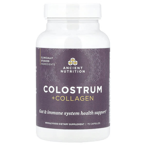 <img alt="Ancient Nutrition, Colostrum + Collagen, 75 Capsules" title="Ancient Nutrition, Colostrum + Collagen, 75 Capsules,816401028358"