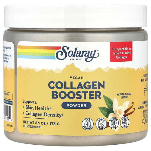 <img alt="Solaray, Vegan Collagen Booster Powder, Natural Vanilla , 6.1 oz (173 g)" title="Solaray, Vegan Collagen Booster Powder, Natural Vanilla , 6.1 oz (173 g),076280149074"