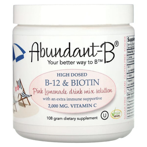 <img alt="Sufficient C, Abundant-B High Dosed B-12 & Biotin Drink Mix, Pink Lemonade, 108 g" title="Sufficient C, Abundant-B High Dosed B-12 & Biotin Drink Mix, Pink Lemonade, 108 g,051497371661"