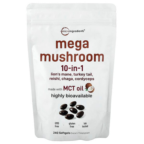 <img alt="Micro Ingredients, Mega Mushroom, 10-in-1, 240 Softgels" title="Micro Ingredients, Mega Mushroom, 10-in-1, 240 Softgels,850074438977"