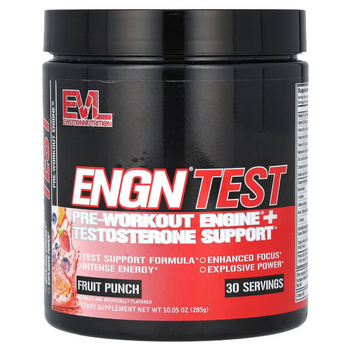 <img alt="EVLution Nutrition, ENGN Test, Pre-Workout Engine + Testosterone Support, Fruit Punch, 10.05 oz (285 g)" title="EVLution Nutrition, ENGN Test, Pre-Workout Engine + Testosterone Support, Fruit Punch, 10.05 oz (285 g),818901029705"