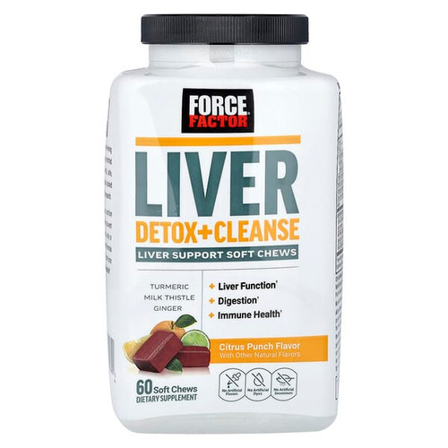 <img alt="Force Factor, Liver Detox + Cleanse, Citrus Punch, 60 Soft Chews" title="Force Factor, Liver Detox + Cleanse, Citrus Punch, 60 Soft Chews,810126662958"