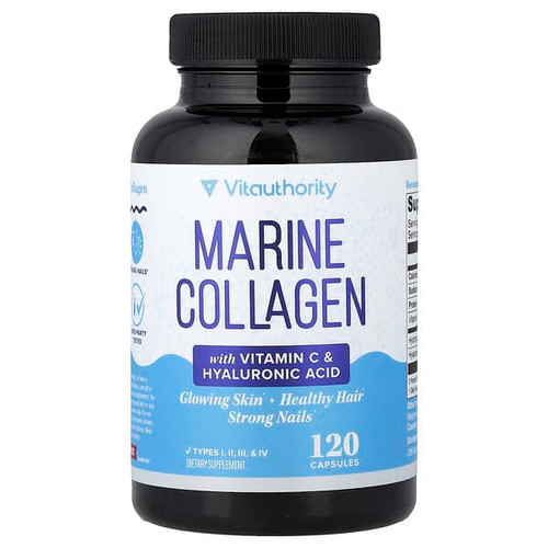 <img alt="Vitauthority, Marine Collagen with Vitamin C & Hyaluronic Acid, 120 Capsules" title="Vitauthority, Marine Collagen with Vitamin C & Hyaluronic Acid, 120 Capsules,850069641245"