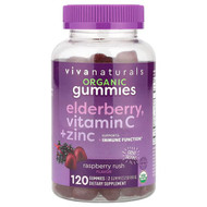 <img alt="Viva Naturals, Organic Elderberry, Vitamin C + Zinc Gummies, Raspberry Rush, 120 Gummies" title="Viva Naturals, Organic Elderberry, Vitamin C + Zinc Gummies, Raspberry Rush, 120 Gummies,811067032336"