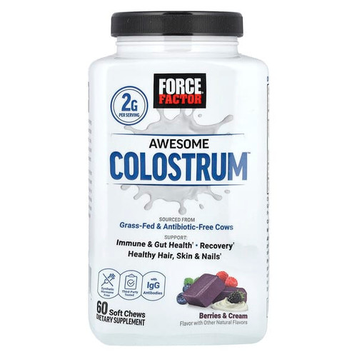 <img alt="Force Factor, Awesome Colostrum, Berries & Cream, 60 Soft Chews" title="Force Factor, Awesome Colostrum, Berries & Cream, 60 Soft Chews,810126662026"
