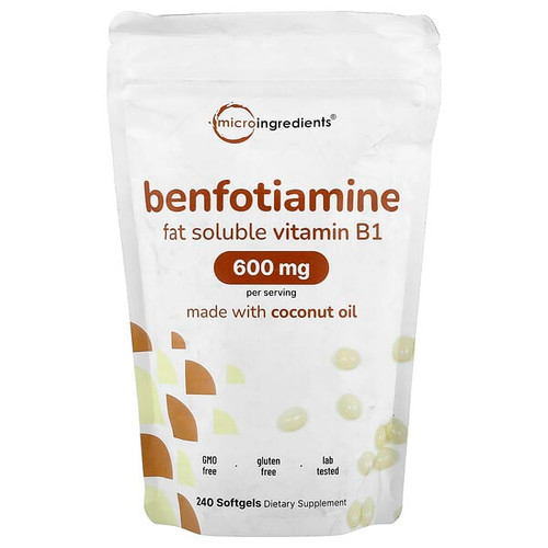 <img alt="Micro Ingredients, Benfotiamine, 240 Softgels (200 mg per Softgel)" title="Micro Ingredients, Benfotiamine, 240 Softgels (200 mg per Softgel),850015616921"