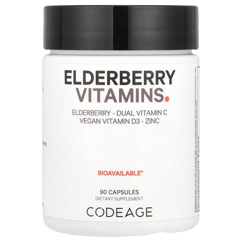 <img alt="Codeage, Elderberry Vitamins, 90 Capsules" title="Codeage, Elderberry Vitamins, 90 Capsules,853919008663"