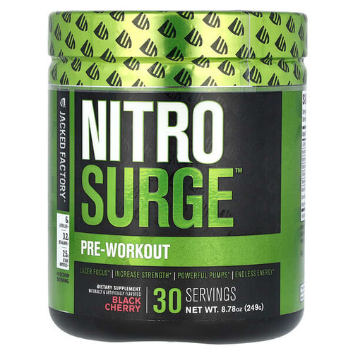 <img alt="Jacked Factory, Nitro Surge, Pre-Workout, Black Cherry, 8.78 oz (249 g)" title="Jacked Factory, Nitro Surge, Pre-Workout, Black Cherry, 8.78 oz (249 g),672691000647"