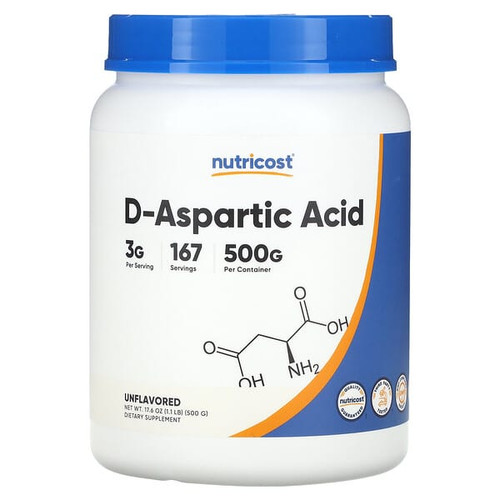 <img alt="Nutricost, D-Aspartic Acid, Unflavored, 17.6 oz (500 g)" title="Nutricost, D-Aspartic Acid, Unflavored, 17.6 oz (500 g),857077008169"