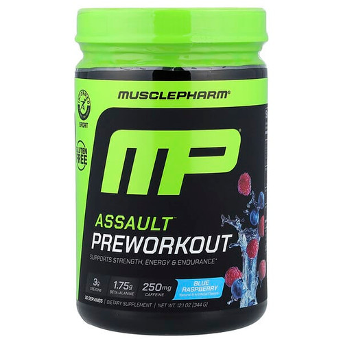 <img alt="MusclePharm, Assault Preworkout, Blue Raspberry, 12.1 oz (344 g)" title="MusclePharm, Assault Preworkout, Blue Raspberry, 12.1 oz (344 g),810002502378"