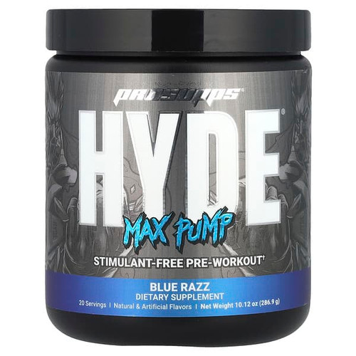 <img alt="ProSupps, Hyde, Max Pump, Pre-Workout, Blue Razz, 10.12 oz (286.9 g)" title="ProSupps, Hyde, Max Pump, Pre-Workout, Blue Razz, 10.12 oz (286.9 g),810034812117"