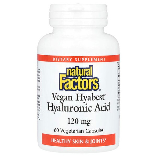 <img alt="Natural Factors, Vegan Hyabest, Hyaluronic Acid, 120 mg, 60 Vegetarian Capsules" title="Natural Factors, Vegan Hyabest, Hyaluronic Acid, 120 mg, 60 Vegetarian Capsules,068958026800"