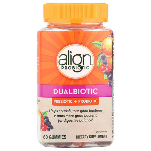 <img alt="Align Probiotics, Dualbiotic, Prebiotic + Probiotic, Fruit, 60 Gummies" title="Align Probiotics, Dualbiotic, Prebiotic + Probiotic, Fruit, 60 Gummies,037000779377"