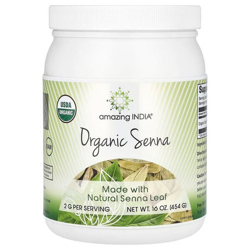 <img alt="Amazing India, Organic Senna, 16 oz (454 g)" title="Amazing India, Organic Senna, 16 oz (454 g),810180029148"