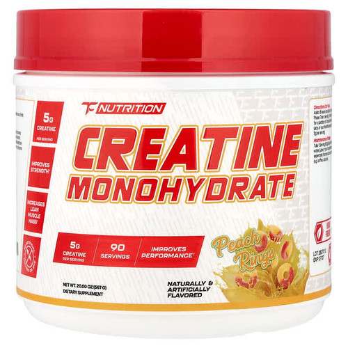 <img alt="TC Nutrition, Creatine Monohydrate, Peach Rings, 90 Servings, 20 oz (567 g)" title="TC Nutrition, Creatine Monohydrate, Peach Rings, 90 Servings, 20 oz (567 g),858286001743"