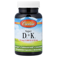 <img alt="Carlson, Super D3 + K2, 90 Vegetarian Capsules" title="Carlson, Super D3 + K2, 90 Vegetarian Capsules,088395109201"
