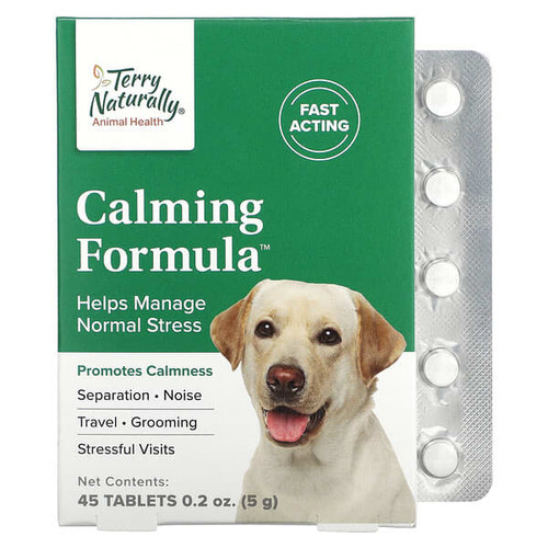 <img alt="Terry Naturally, Calming Formula, For Dogs, 45 Tablets, 0.2 oz (5 g)" title="Terry Naturally, Calming Formula, For Dogs, 45 Tablets, 0.2 oz (5 g),819306020243"