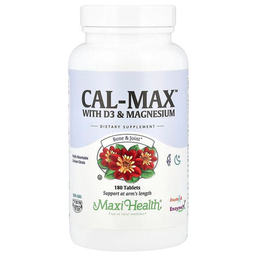<img alt="Maxi Health, Cal-Max With D3 & Magnesium, 180 Tablets" title="Maxi Health, Cal-Max With D3 & Magnesium, 180 Tablets,753406010189"