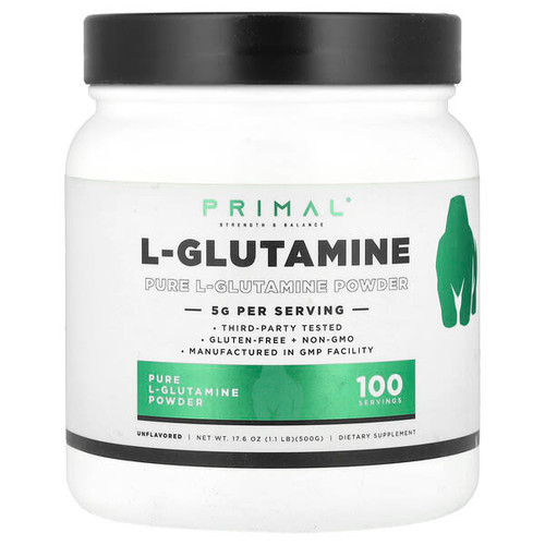 <img alt="PrePrimal, L-Glutamine Powder, Unflavored, 17.6 oz (500 g)" title="PrePrimal, L-Glutamine Powder, Unflavored, 17.6 oz (500 g),850050186038"