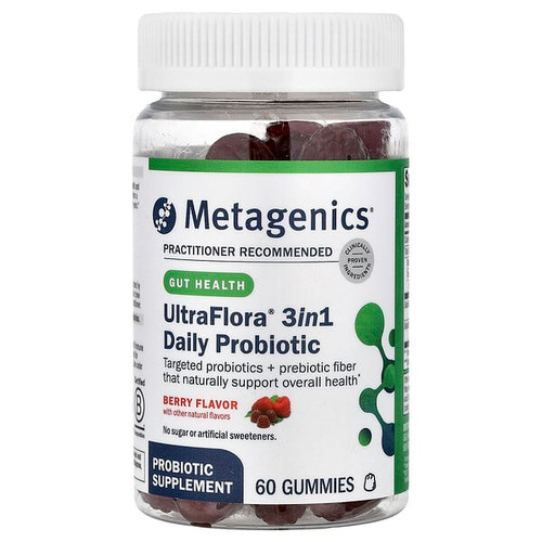 <img alt="Metagenics, UltraFlora 3in1 Daily Probiotic, Berry, 60 Gummies" title="Metagenics, UltraFlora 3in1 Daily Probiotic, Berry, 60 Gummies,755571961013"