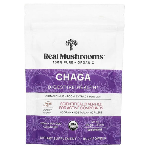 <img alt="Real Mushrooms, Chaga, Organic Mushroom Extract Powder, 2.12 oz (60 g)" title="Real Mushrooms, Chaga, Organic Mushroom Extract Powder, 2.12 oz (60 g),627843438762"
