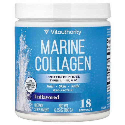 <img alt="Vitauthority, Marine Collagen, Unflavored, 6.35 oz (180 g)" title="Vitauthority, Marine Collagen, Unflavored, 6.35 oz (180 g),850069641238"