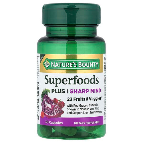 <img alt="Natures Bounty, Superfoods Plus Sharp Mind, 30 Capsules" title="Natures Bounty, Superfoods Plus Sharp Mind, 30 Capsules,074312016639"