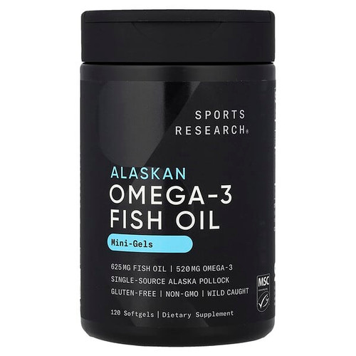 <img alt="Sports Research, Alaskan Omega-3 Fish Oil, Mini Gels, 120 Softgels" title="Sports Research, Alaskan Omega-3 Fish Oil, Mini Gels, 120 Softgels,023249091677"