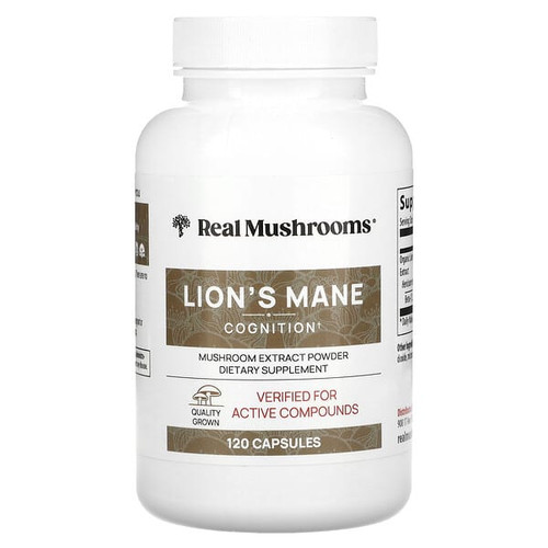 <img alt="Real Mushrooms, Lions Mane, Mushroom Extract Powder, 120 Capsules" title="Real Mushrooms, Lions Mane, Mushroom Extract Powder, 120 Capsules,628110068040"