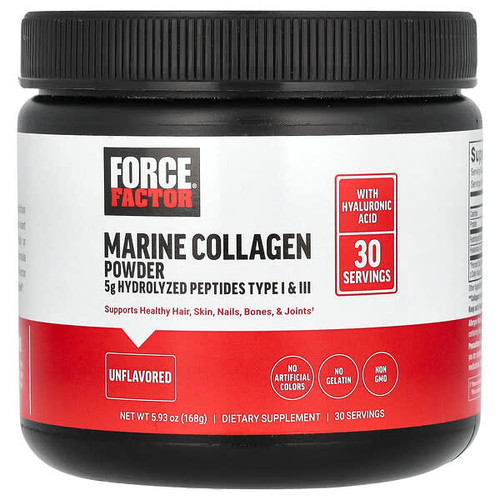 <img alt="Force Factor, Marine Collagen Powder, Unflavored, 5.93 oz (168 g)" title="Force Factor, Marine Collagen Powder, Unflavored, 5.93 oz (168 g),810126661289"