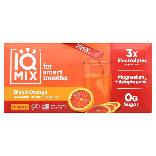 <img alt="IQBAR, IQMIX, Hydration + Clarity + Mood Mix, Blood Orange, 20 Sticks, 0.28 oz (8 g ) Each" title="IQBAR, IQMIX, Hydration + Clarity + Mood Mix, Blood Orange, 20 Sticks, 0.28 oz (8 g ) Each,850004554500"