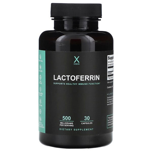 <img alt="Humanx, Lactoferrin, 500 mg, 30 Capsules" title="Humanx, Lactoferrin, 500 mg, 30 Capsules,756029729551"