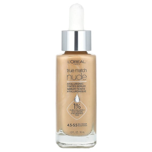 <img alt="LOreal, True Match, Nude, Hyaluronic Tinted Serum, 4.5-5.5 Rich Medium, 1 fl oz (30 ml)" title="LOreal, True Match, Nude, Hyaluronic Tinted Serum, 4.5-5.5 Rich Medium, 1 fl oz (30 ml),071249648773"