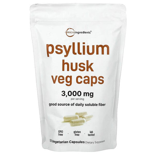 <img alt="Micro Ingredients, Psyllium Husk Veg Caps, 500 Vegetarian Capsules (500 mg per Capsule)" title="Micro Ingredients, Psyllium Husk Veg Caps, 500 Vegetarian Capsules (500 mg per Capsule),850069023911"