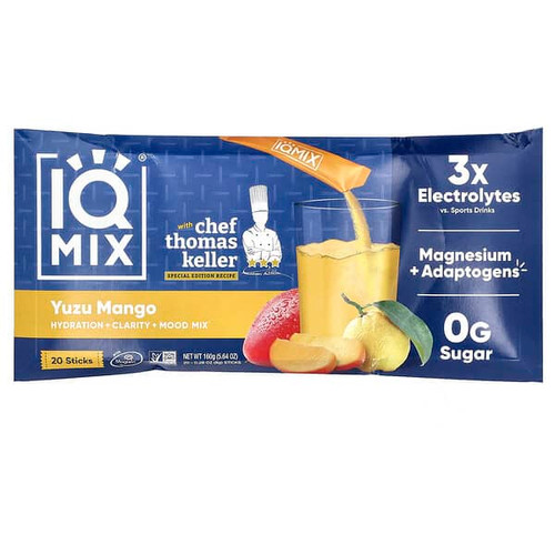 <img alt="IQBAR, IQMIX, Hydration + Clarity + Mood Mix, Yuzu Mango, 20 Sticks, 0.28 oz (8 g ) Each" title="IQBAR, IQMIX, Hydration + Clarity + Mood Mix, Yuzu Mango, 20 Sticks, 0.28 oz (8 g ) Each,198715850703"