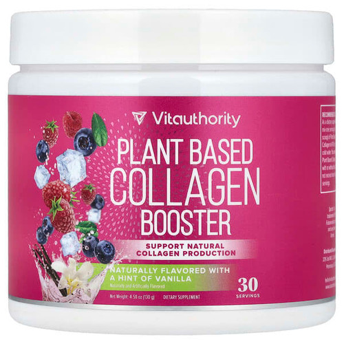 <img alt="Vitauthority, Plant Based Collagen Booster, A Hint of Vanilla, 4.58 oz (130 g)" title="Vitauthority, Plant Based Collagen Booster, A Hint of Vanilla, 4.58 oz (130 g),850040446005"