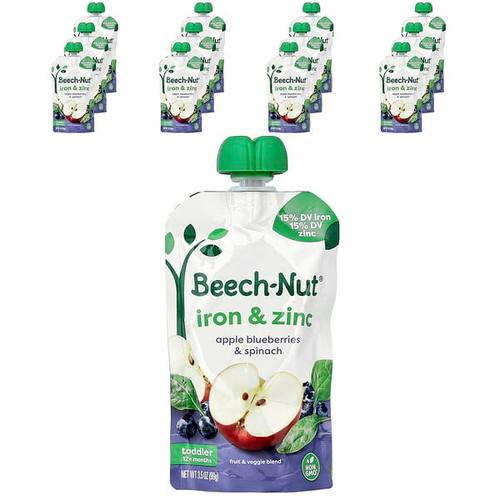 <img alt="Beech-Nut, Iron & Zinc, 12+ Months, Apple, Blueberries & Spinach, 6 Pouches, 3.5 oz (99 g) Each" title="Beech-Nut, Iron & Zinc, 12+ Months, Apple, Blueberries & Spinach, 6 Pouches, 3.5 oz (99 g) Each,10052200011352"