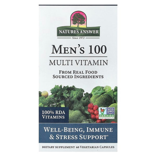 <img alt="Natures Answer, Mens 100, Multivitamin, 60 Vegetarian Capsules" title="Natures Answer, Mens 100, Multivitamin, 60 Vegetarian Capsules,083000165825"