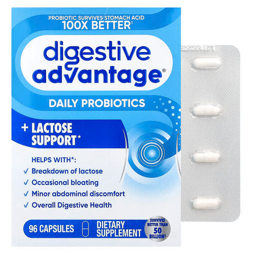 <img alt="Schiff, Digestive Advantage, Daily Probiotics + Lactose Support, 96 Capsules" title="Schiff, Digestive Advantage, Daily Probiotics + Lactose Support, 96 Capsules,020525982254"