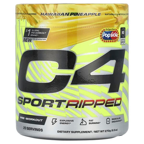 <img alt="C4 - Cellucor, C4 Sport Ripped, Pre-Workout, Popsicle, Hawaiian Pineapple, 9.5 oz (270 g)" title="C4 - Cellucor, C4 Sport Ripped, Pre-Workout, Popsicle, Hawaiian Pineapple, 9.5 oz (270 g),842595131581"