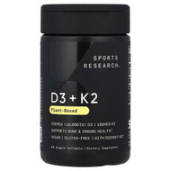 <img alt="Sports Research, D3 + K2, Plant-Based, 250 mcg-100 mcg, 60 Veggie Softgels" title="Sports Research, D3 + K2, Plant-Based, 250 mcg-100 mcg, 60 Veggie Softgels,023249093282"