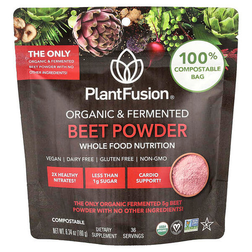 <img alt="PlantFusion, Organic & Fermented Beet Powder, 6.34 oz (180 g)" title="PlantFusion, Organic & Fermented Beet Powder, 6.34 oz (180 g),840052401116"