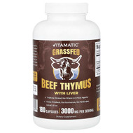 <img alt="Vitamatic, Grassfed Beef Thymus with Liver, 180 Capsules" title="Vitamatic, Grassfed Beef Thymus with Liver, 180 Capsules,810078476535"