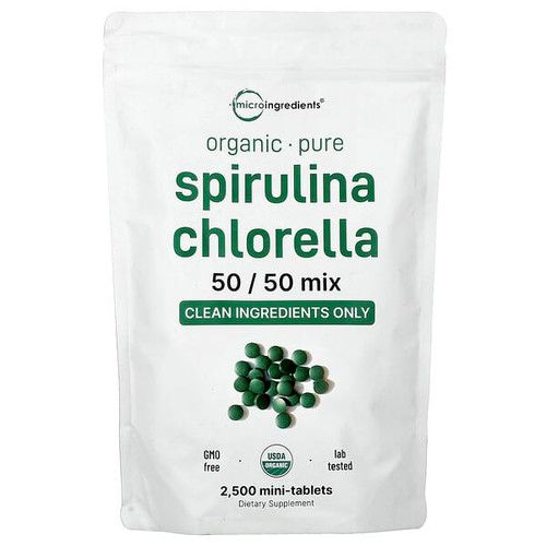 <img alt="Micro Ingredients, Organic Spirulina Chlorella, 2,500 Mini Tablets" title="Micro Ingredients, Organic Spirulina Chlorella, 2,500 Mini Tablets,850074438083"