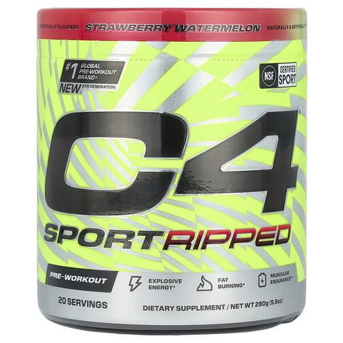 <img alt="C4 - Cellucor, C4 Sport Ripped, Pre-Workout, Strawberry Watermelon, 9.9 oz (280 g)" title="C4 - Cellucor, C4 Sport Ripped, Pre-Workout, Strawberry Watermelon, 9.9 oz (280 g),842595131574"